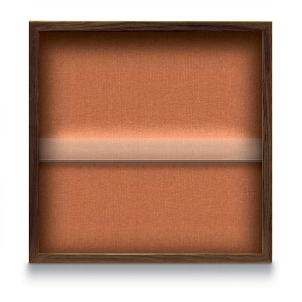 Outdoor Enclosed Combo Board, 48"x36", Satin Frame/Burgundy & Pearl